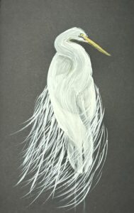 acrylic painting of Egret