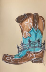 Cowboy boot princess crown