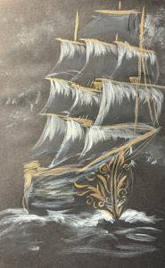 Viking acrylic painting