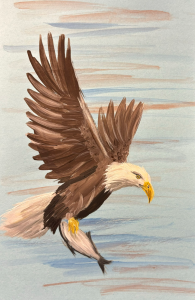 Eagle fish acrylic painting