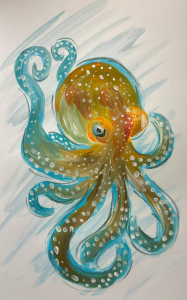 Octopus acrylic painting