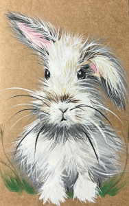 Loppy rabbit acrylic painting