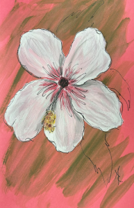 Hibiscus acrylic painting