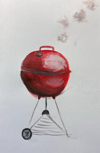 BBQ acrylic painting