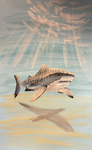 Shark acrylic painting