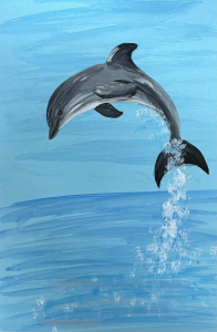 Dolphin acrylic painting