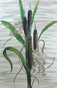 Cattail acrylic painting